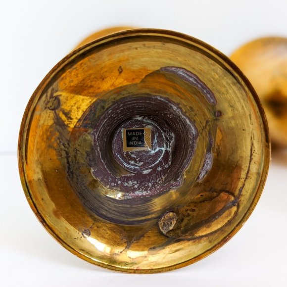 Pair of Brass Goblets Made in India - Picture 7 of 11